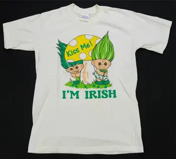 Редкий VTG Поцелуй меня! Футболка I'm Irish Troll Dolls 80s 90s Russ Berrie женская SZ L