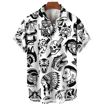 Гавайские Мужские рубашки Гуманитарной тематики, Негабаритная Праздничная одежда с коротким рукавом, Молодежная энергия, Топы с отложным воротником, Блузка