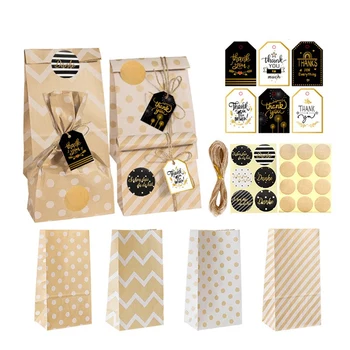 24-упаковочный мешочек Мини-точечные Крафт-бумажные пакеты, пакеты для конфет, приглашения на свадьбу, Поздравительные Открытки, Бумажный подарочный пакет на День Рождения