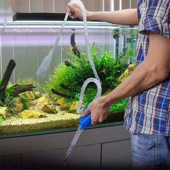 Вакуумный гравий для аквариумных рыб, очиститель фильтра для воды, сифонный насос, ручной очиститель, безопасный вакуумный насос.