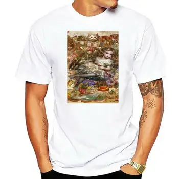 Мужская облегающая футболка Мужская футболка с коротким рукавом с рисунком Алисы в Стране чудес 334 Мужская футболка