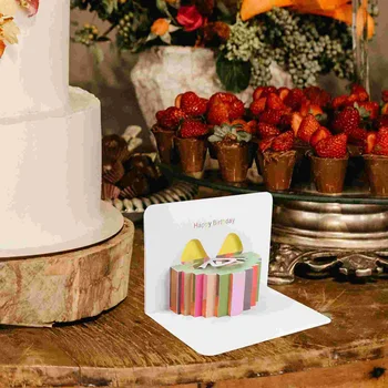 Декор Поздравительной открытки ко дню рождения сотрудника, 3D Подарочный букет, поздравительный торт (день рождения (включая конверт)) с персоналом