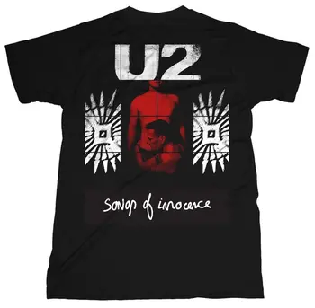U2 - SONGS OF INNOCENCE КРАСНОГО оттенка, ЧЕРНАЯ футболка, маленькая