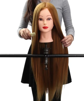 2 стиля Тренировочная голова для волос длиной 70 см Модель куклы Парикмахерский Зажим Подставка Манекен Тренировочный Манекен