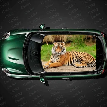 тигр животное Автомобильные наклейки крыша люк декоративная виниловая пленка модифицированная itache общие автомобильные наклейки