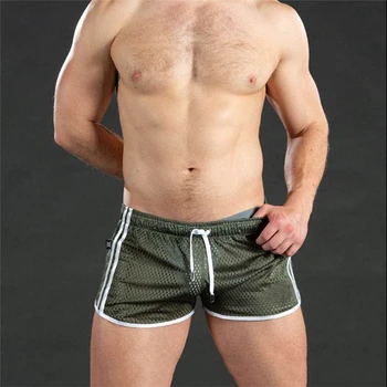 Летние Мужские шорты для фитнеса, бодибилдинга, мужские Сетчатые Дышащие Быстросохнущие Модные повседневные джоггеры, спортивная одежда