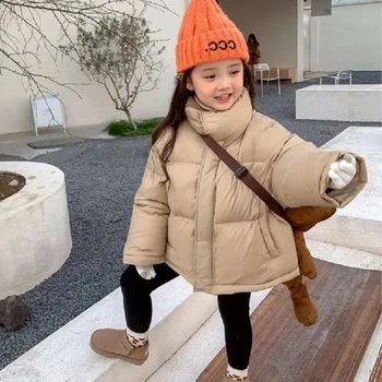 2023 Корейская Детская Верхняя одежда, Зимнее пальто для девочек, Детская зимняя куртка с подкладкой, детская одежда для маленьких Девочек, Плотная Теплая