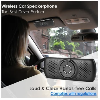Беспроводной автомобильный комплект, совместимый с Bluetooth, громкая связь, солнцезащитный козырек, динамик для телефона, автоматический аудиоприемник, совместимый с Bluetooth