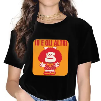 Футболка Io E Gli Altri для девочек, футболки Mafalda с героями мультфильмов Y2k, модная женская футболка из полиэстера, мягкое лето
