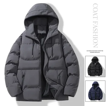 Зимнее новое мужское повседневное хлопчатобумажное пальто с капюшоном большого размера, модное утолщенное теплое свободное мужское хлопчатобумажное пальто