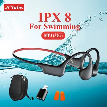 Беспроводная Bluetooth-гарнитура Bluetooth-наушники с костной проводимостью Ipx8 Наушники с шумоподавлением Музыка для плавания с микрофоном
