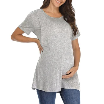 Одежда для беременных, одежда для беременных, футболка для беременных, футболка для кормящих грудью, топы для кормящих, Полосатая футболка, футболка с коротким рукавом