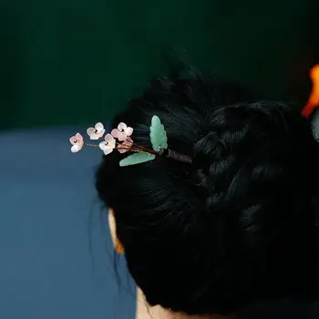 Заколка с цветочной пластинкой классическая популярная заколка с османтусом женский темперамент Hanfu cheongsam performance glazed hairpin