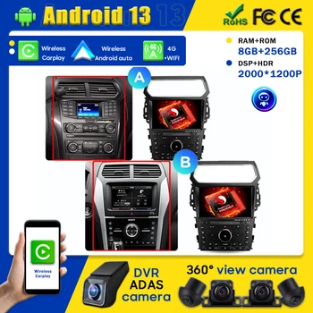 Автомобильная стереосистема Android для Ford Explorer 5 2011 - 2019 Мультимедийное радио Видео Головное устройство Плеер GPS BT Carplay Android Auto Без 2din