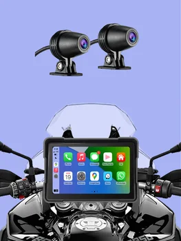 5-дюймовый портативный GPS-навигатор для мотоцикла, водонепроницаемый дисплей Carplay, Беспроводной экран Android Auto IPX7 GPS