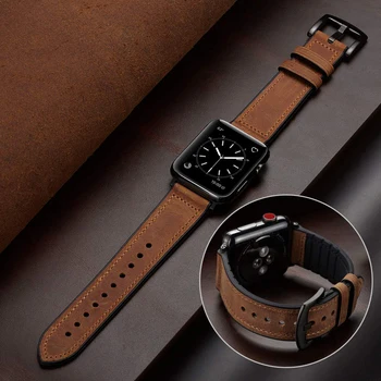 силиконовый и кожаный ремешок для apple watch band 44 мм 40 мм 49 мм 45 мм 41 мм 42 мм 38 мм браслет iwatch Ultra 8 7 6 SE 5 4 3 наручный ремень