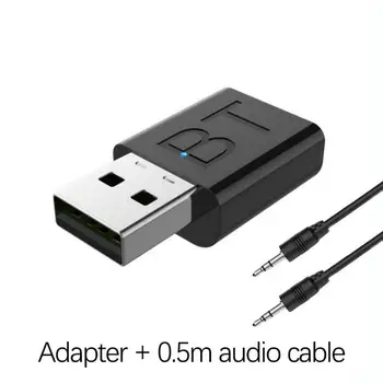 Беспроводной аудиопередатчик-приемник 2 В 1, адаптер с кабелем 3,5 мм для автомобильного телевизора, динамик для наушников, Aux, совместимый с Bluetooth 5.0