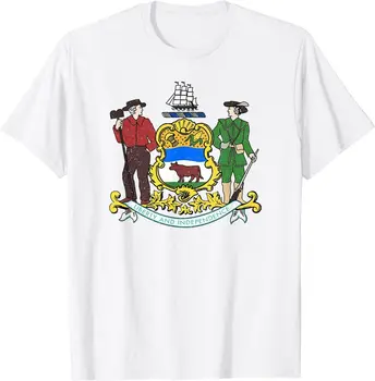 НОВАЯ лимитированная футболка с гербом штата Делавэр с длинными рукавами