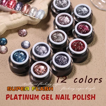 Vendeeni 12 цветов гель-лак для ногтей с блестками Soak Off УФ светодиодный дизайн ногтей гель-лак Galaxy Platinum высокой плотности