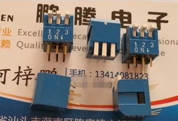 5 шт./лот Тайваньского производства Yuanda DIP 3P тип ключа с боковым циферблатом, 3-позиционный кодовый переключатель, шаг 2,54 ММ, синие позолоченные ножки