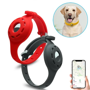 Ошейник для собак, силиконовый ошейник для собак Apple Airtag, Защитный трекер, регулируемый ошейник для защиты от потери местоположения