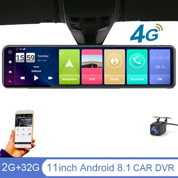 ADAS Android8.1 4G Dash Cam black box Dash Camera GPS Навигация 1080P Зеркало заднего вида Видеомагнитофон Приборная панель Автомобильный Видеорегистратор 24-часовая парковка
