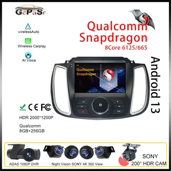 Qualcomm Для Ford Kuga 2 Escape 3 2012-2019 Android Auto Автомобильный Радиоплеер Высокопроизводительное Стерео Авторадио GPS Видеонавигация