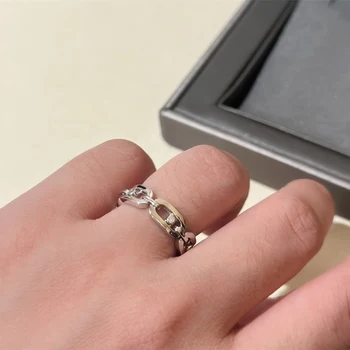 Кольцо из стерлингового серебра 925% пробы.Роскошные ювелирные изделия из бутика, изысканное звено в несколько оборотов. кольцо с бриллиантом для мужчин и женщин.