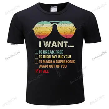 Я хочу Вырваться На Свободу, Чтобы Покататься На Своем велосипеде, Я хочу Все Это, Мужская летняя футболка S 5Xl, Черная модная футболка, мужская хлопковая брендовая футболка