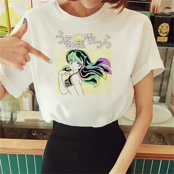 Футболка Urusei Yatsura, женская дизайнерская забавная футболка, одежда в стиле манга для девочек