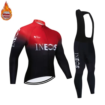 2024 Зимние комплекты из термо-флисовой вело-джерси INEOS Team, велосипедная одежда, Майо, велосипедная одежда, костюм для мужчин, горный велосипед, триатлон