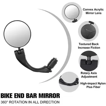 Велосипедные зеркала заднего вида с возможностью поворота на 360 градусов Dregree, складное выпуклое зеркало на руле для горного шоссейного велосипеда, велосипедный челнок