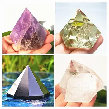 Натуральный кристалл аметиста, Шестиугольная Пирамида, цитрин, Точка Обелиска, драгоценный камень, Кварц, Исцеляющий Рейки