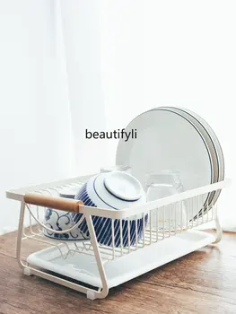 Железная подставка для посуды в японском стиле, сушилка для слива бытовой кухонной посуды, корзина для хранения чашек, стеллаж для хранения