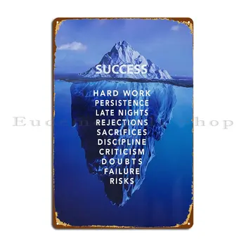 Металлическая вывеска Success Iceberg, Кинотеатр, Вечеринка, Кухня, Индивидуальная Клубная Жестяная вывеска, плакат