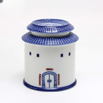 Подглазурный Расписанный Вручную Бело-голубой Фарфоровый Чайник На Память в Подарок