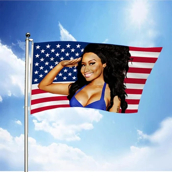 3x5 футов Рэп Ники Минаж, сексуальный флаг США, музыкальная певица, звезда, декор из шелковой ткани, баннер