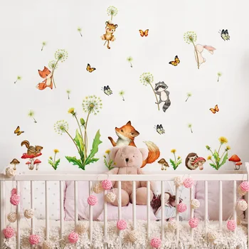 Наклейки с белками, цветами и бабочками для фоновых стен - Оптовые самоклеящиеся наклейки для домашнего декора
