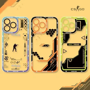 Игровой CSGO Мягкий Силиконовый Чехол для iPhone 14 Pro Max 13 12 Mini 11 Pro XR XS X8 7 6 6S Plus SE 2020 Counter Strike Прозрачная Крышка