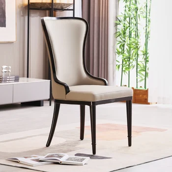 Кожаные белые Современные обеденные стулья с опорой для спинки, дизайнерские обеденные стулья в скандинавском стиле, мобильная мебель для отдыха и вечеринок Sedia