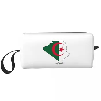 Карта флага Алжира, косметичка, Женские косметички, дорожная Водонепроницаемая сумка для туалетных принадлежностей, сумка-органайзер