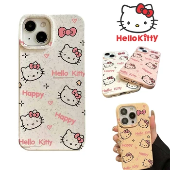 Чехол для телефона Hello Kitty для iPhone 15 Pro Max 14 13 12 11 Sanrio, мягкий силиконовый чехол для телефона, подарки, нарисованные в стиле аниме для девочек