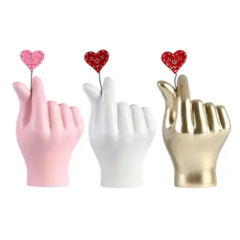 Креативная статуя жеста пальцем в виде сердца, Скульптура любовной руки, Статуэтка, поделки для офиса, домашний настольный дисплей, центральный декор стола