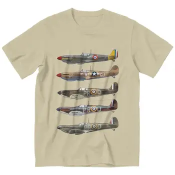 Мужская хлопчатобумажная футболка Supermarine Spitfire с коротким рукавом, футболка-истребитель, военный пилот Второй мировой войны, футболка с изображением самолета, футболка