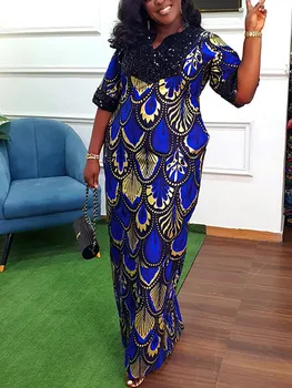 Атласное Африканское Платье Для Женщин, Длинное Платье, Традиция Дашики, Нигерийская Африканская Одежда, Вечернее Платье, Халат, Африканская Одежда, Турция