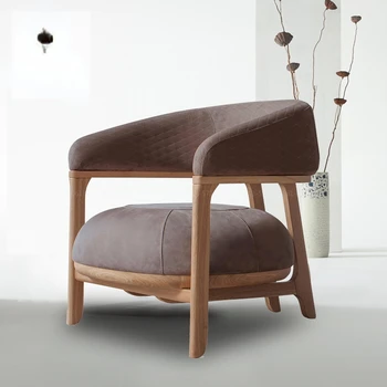 Продукт может быть настроен по индивидуальному заказу. Новый китайский дзен диван-кресло B&B club villa model room walnut leisure single chair desi