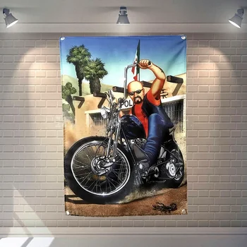 Easy Rider Мотоцикл Фильм Художественные Плакаты Принты Настенный Флаг Настенный Декоративный Баннер для Домашнего Паба Клуб Бар Комната Гараж Декор