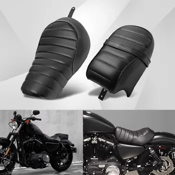 4 Модели Переднего водительского сиденья из черной мотоциклетной кожи Подходит для Harley Sportster Iron XL 883 1200 2016-2021