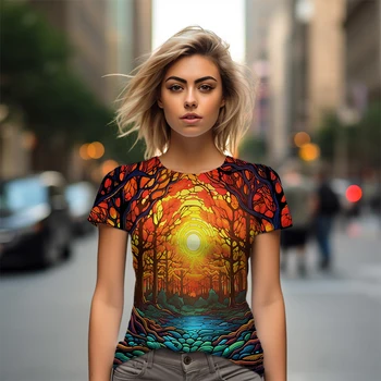 Новая женская футболка Оверсайз, высококачественная футболка с рисунком 3D-печати, футболка для праздничной вечеринки, Модная Повседневная Женская одежда