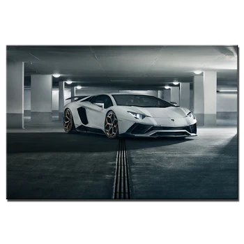 Плакат автомобиля Lambo Aventador Отпечатки на холсте, картина в рамке, сделанная своими руками, Настенное искусство для декора гостиной